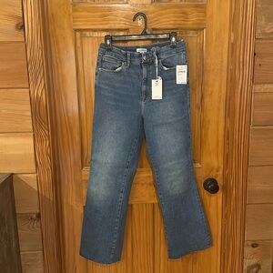 Brand new Good American Good Legs Crop Mini Boot denim